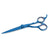 blue color semi offset hair scissor